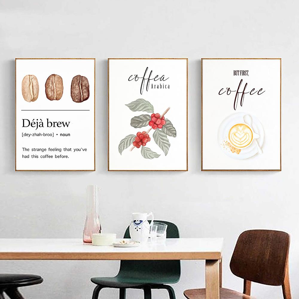 Coffee Poster Prints Minimalist Caffeine Cocoa Cup Canvas Painting Nordic Wal Art Pictures Cofe Kitchen Living Room Home Decor