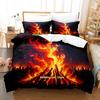 Cool Bonfire Bedding Set Single Twin Full Queen King Size Bed Set Adult Kid Bedroom Duvetcover Sets 3D Print Anime Bed Sheet Set