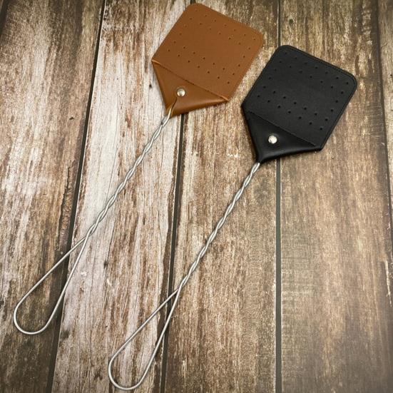 Faux Leather Fly Swatter Indoor Outdoor Control Smooth Surface Great Gift Idea Fly Swatter Fly Accessories