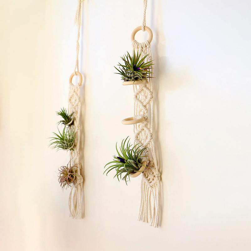 1Pcs Tassels Plant Hanger Macrame Air Hanging Air Pineapple Holder Wall Plant Basket Boho