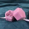Three-dimensional Hexagonal Jewelry Box Velvet Ring Display Case Flocking Ring Box  Party