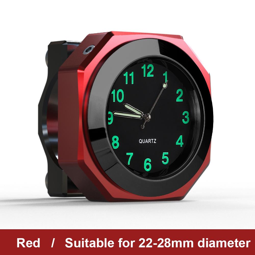 Universal Luminous 22-28mm Clock Motorcycle Handlebar Mount Waterproof Timetable for Scooter Bicycle Modified Watch Accessories