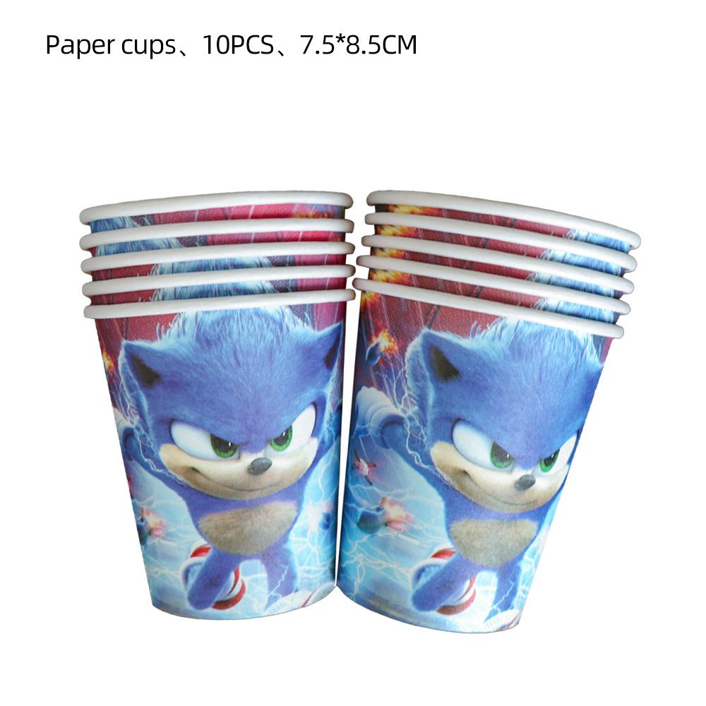 51pcs Sonic Birthday Party Supplies Including Tablecloth, Plates, Napkins Cups