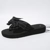 Women's Slope Heel Sandals Summer New Round Head Toe Butterfly Knot Thick Sole Anti-slip Wear-resistant Slippers