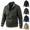 New Cotton Clip Trend Reversible Men's Solid Color Coat Zipper Stand Collar Jacket