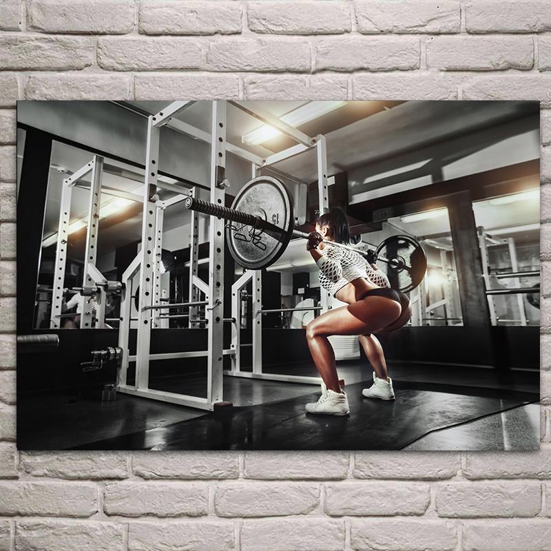 Modern Gym Fitness Canvas Painting Bodybuilding Character Wall Art Poster Sexy Men Women Muscle Wall Picture Mural Cuadros