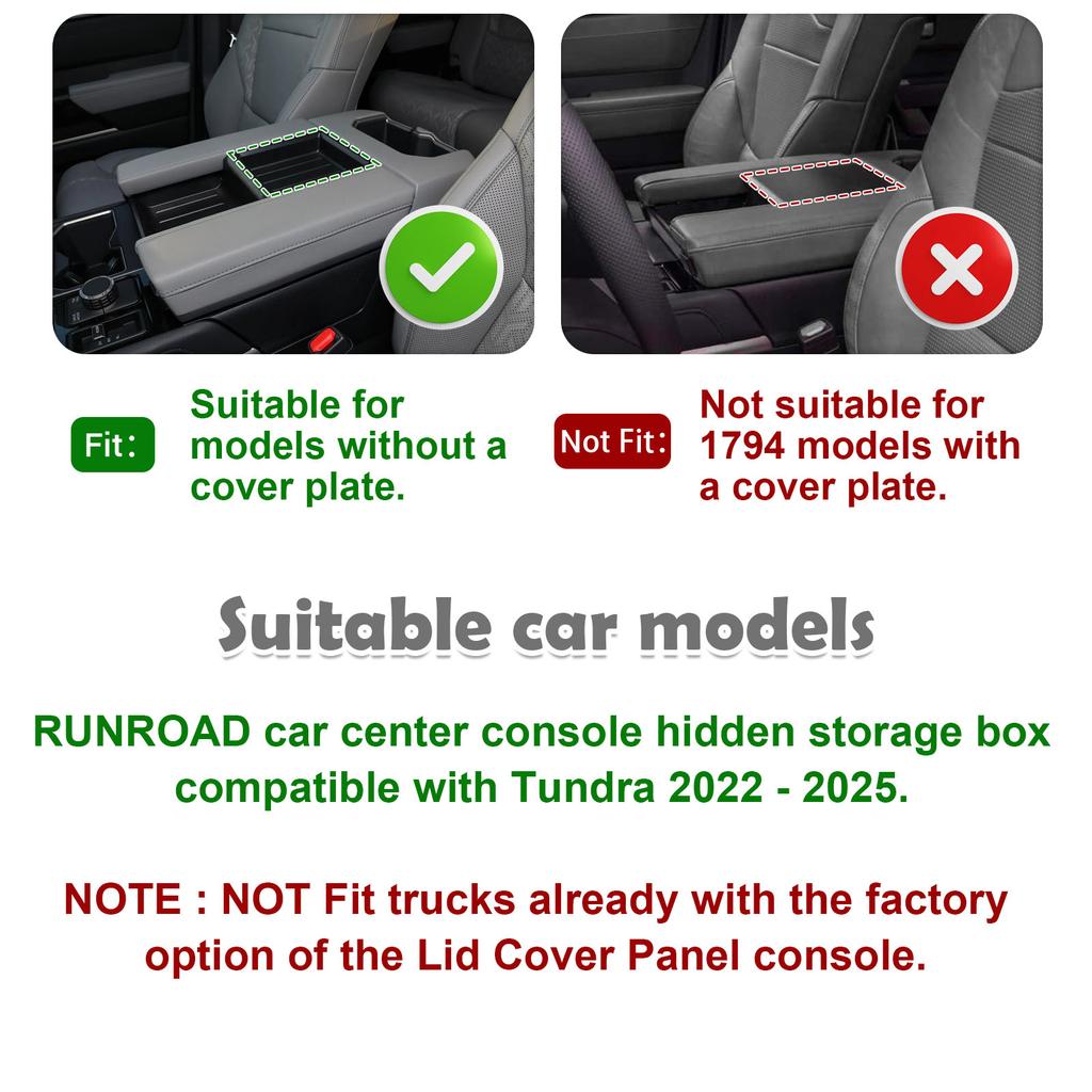 Armrest Hidden Storage Box Tray For Toyota Tundra 2025-2025 2025 Center Console Organizer Armrest Handrail Car Storage Box Cover
