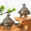 Elephant Lucky Incense Burner Metal Lotus Incense Burner Bowl Incense Holder With Handle Yoga Meditation Home Decor Ancientstyle
