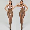 New Sexy Lingerie Female Erotic Sexy Woman Full Body Stockings Perspective Temptation Hollow Breast Open Mesh Teddy Bodysuits