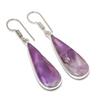 Natural Sage Amethyst Gemstone 925 Sterling Silver Jewelry Earring 1.85" B6W38