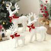 Christmas Ornament Bowknot Decor Reindeer Holiday White Figurine Table Centerpieces Christmas Decoration