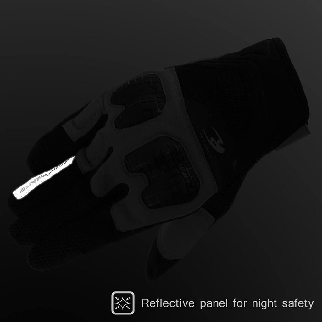 Komine Motorcycle Gloves GK-2503 3D Mesh Protective Gloves, Navy, Medium
