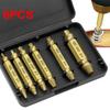 6 Pcs Damaged Screw Extractor Set HSS Drill Bit Stripped Broken Remover Small Easily Quickly Take Out Kit Easy Demolition Power Tools