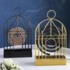 Bird Cage Incense Coil Holder with Ash Catcher Tray Repellent Spiral Incense Hanger Stand Portable Incense Burner Decoration