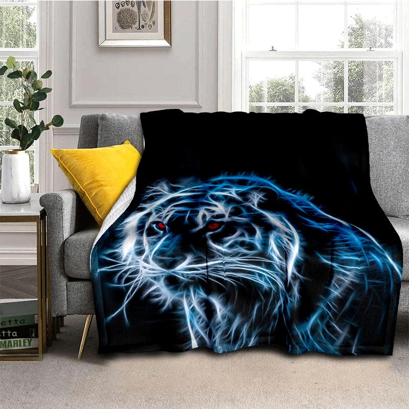 Большой чехол для дивана-кровати с 3D принтом тигра, мягкое и волосатое одеяло, плед, мягкие теплые фланелевые одеяла, подарок для фанатов