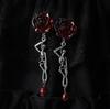 New Hot Sale Skeleton Earrings with Ruby Rose Vintage Pendant