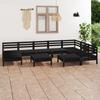 Day and Night - Day and Night Garden Furniture Set 10 Pieces Solid Black Pine Wood