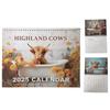 1Pc Highland Cows In Bathtubs 2025 Calendar, Animals Theme Hangable Calendar, Scottish Highland Cows Farm Calendar, Monthly Wall Calendar for Home