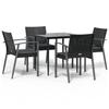 VidaXL Garden Dining Set 5 Pcs Cushions Woven Resin Steel 3186972
