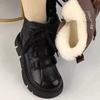 Soft Leather High-top Cotton Shoes Women's 2024 New Winter Velvet Thickened Warm Short Boots Thick-soled Non-slip Cotton Boots Snow Boots