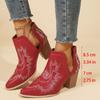 Autumn and Winter New Large Size Pointed Martin Boots Thick Heel Embroidered Western Cowboy Boots