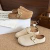 Retro Thick-soled Inner Heightening Bag Head Birken Slippers Women's Outer Wear 2025 Autumn New One-pedal Birken Shoes Half Drag
