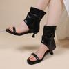 Women's Open-Toe Ankle Boots 2025 - Fashion Peep Toe Chunky Heel Sandal Booties with Back Zipper