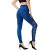 Women's Casual Imitation Cowboy Leggings Lace High Elasticity Slim Cropped Pants