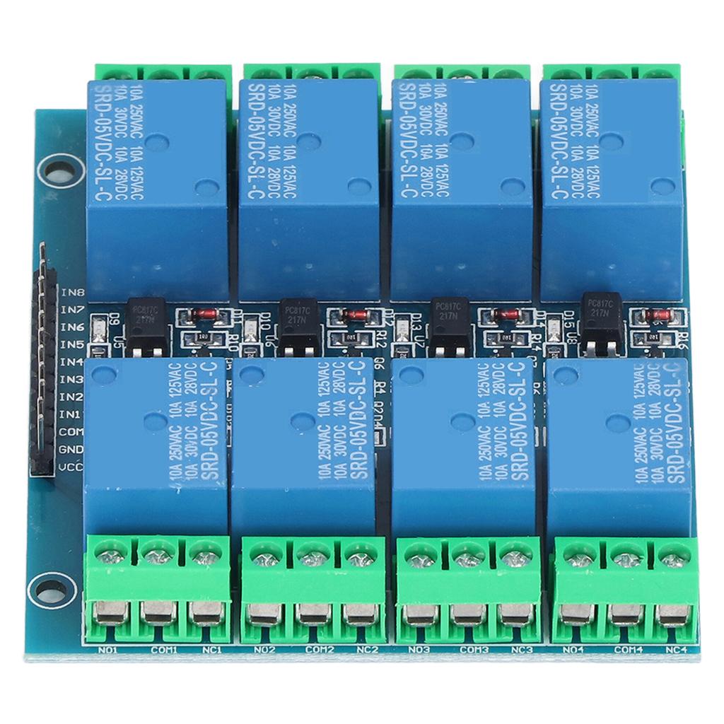 8 Channel Relay Module Optocoupler Isolation Relay Board Onboard EL817 Photocoupler 5V 10A