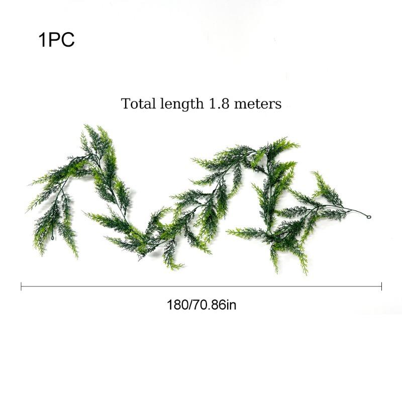 Искусственная имитация двухцветной сосны, кипариса и лозы, рождественское украшение для дома, окна, зеленое растение, настенное панно из сосновых иголок и лозы