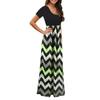 Women Casual Loose Geometric Print Sleeveless Dress Long Skirt