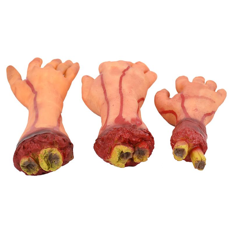Halloween Horror Props Bloody Hand Haunted House Party Decoration Scary Fake Hand Finger Leg Foot Brain Heart Halloween Supplies
