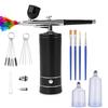 Rechargeable Airbrush Compressor for Painting, Gundam Marker, USB Type-C, 0.3mm Nozzle, Airbrush Set, Rechargeable Airbrush Compressor, Black