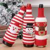 Christmas Wine Bottle Cover Set Santa Snowman Woven Wine Bottle Bags for Christmas Party Dinner Table Decorations New Year Gifts