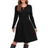 Women's Casual Long-sleeved Loose Solid-color Dress