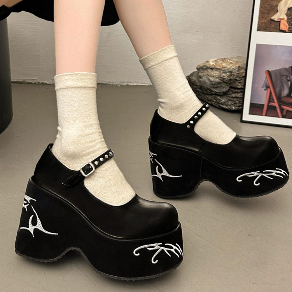 Chunky Platform Wedge Pumps For Women New Spring Summer Goth Punk Lolita Mary Janes Women Shoes Party Comfy Ladie Loafers