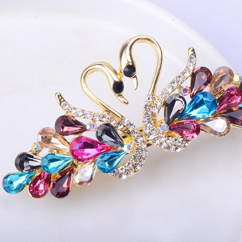 Double Swan Hairpin Clip Net White Wild Top Clip Headdress Fashion Girl Lady Hair Accessories