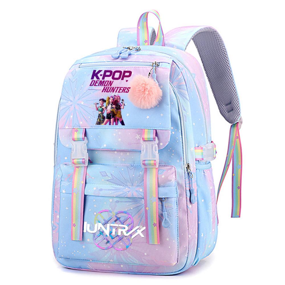 Cute Anime K-Pop Demon Hunters Printed Large Capacity Waterproof Backpack Teenger Student Girl Boy Schoolbag Bookbag Women Travel Bag Rucksak