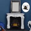 Miniature Fireplace Resin Doll House LED Flame Simulation Model Toys for Adults Kids