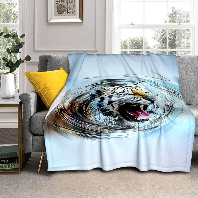 Большой чехол для дивана-кровати с 3D принтом тигра, мягкое и волосатое одеяло, плед, мягкие теплые фланелевые одеяла, подарок для фанатов
