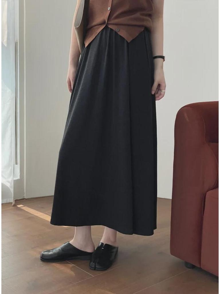 Taochuan High-Waisted 2024 Autumn Drape Skirt for Women - Slim Fit, Hip-Covering, Long Style (YL660)