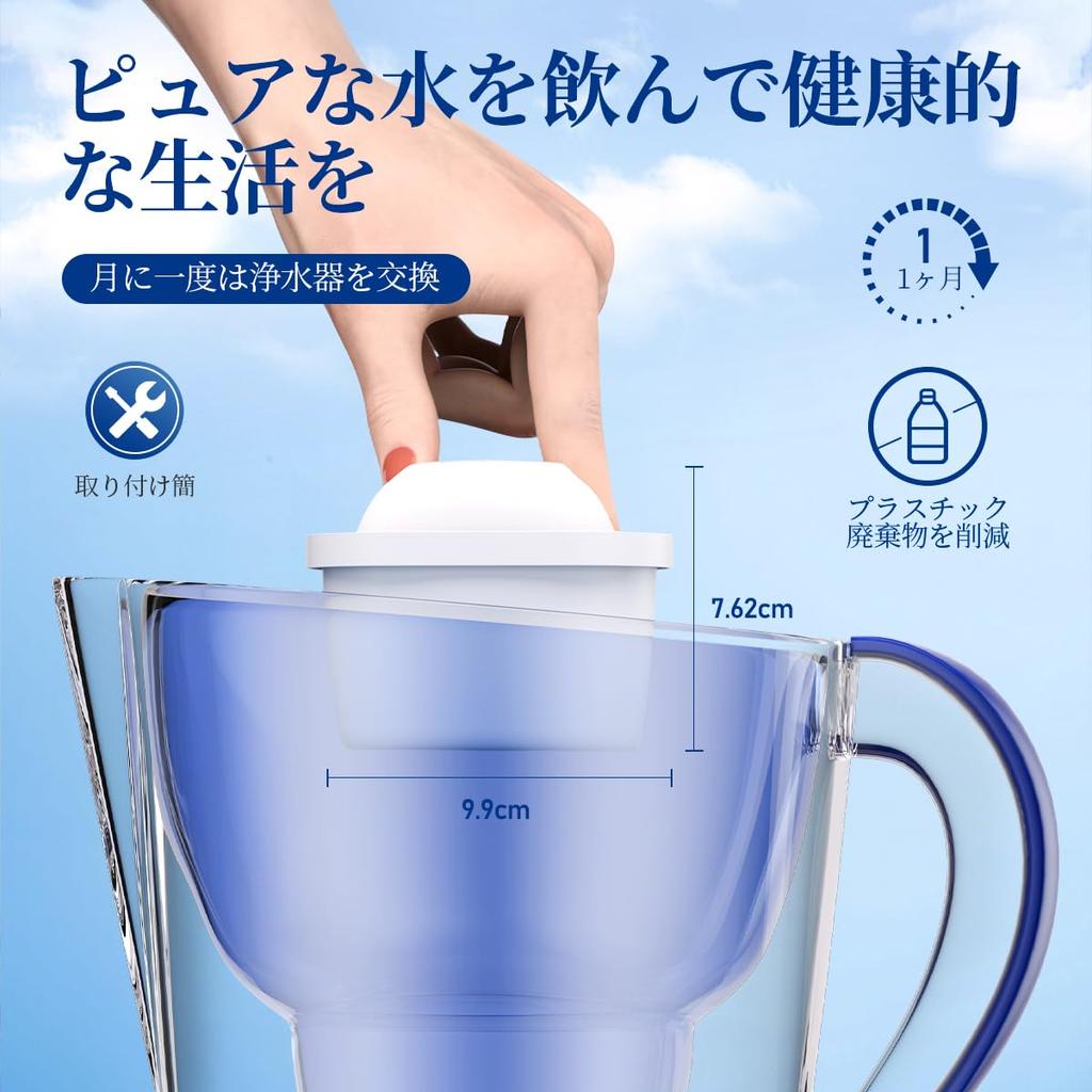 Water Purification Filter Replacement for Cartridge for Water Purification Pot High Removal Filter Style Water Purifier Set of 8 [BRITA MAXTRA] - -