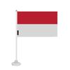 Drapeau Ventouse - Monaco - Mini - 14 X 21 Cm - Polyester - Impression Recto/Verso