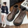 Fashion New Women's Autumn Flat Boots Retro British Style Short Boots Casual Plush Winter Women's