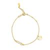 S925 Sterling Silver Gold-plated Simple Heart-shaped Bracelet with Versatile Temperament English Love Pin Extremely Fine Hand Jewelry