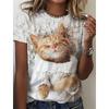 Summer 3d Pattern Printing Beautiful Women's Animal Print Short-sleeved T-shirt Casual Fashion Blouse Suitable for Daily Wear