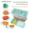Silicone Soup Freezer Tray with Flexible Lid BPA-Free Leak-proof Versatile Freezing Molds for
