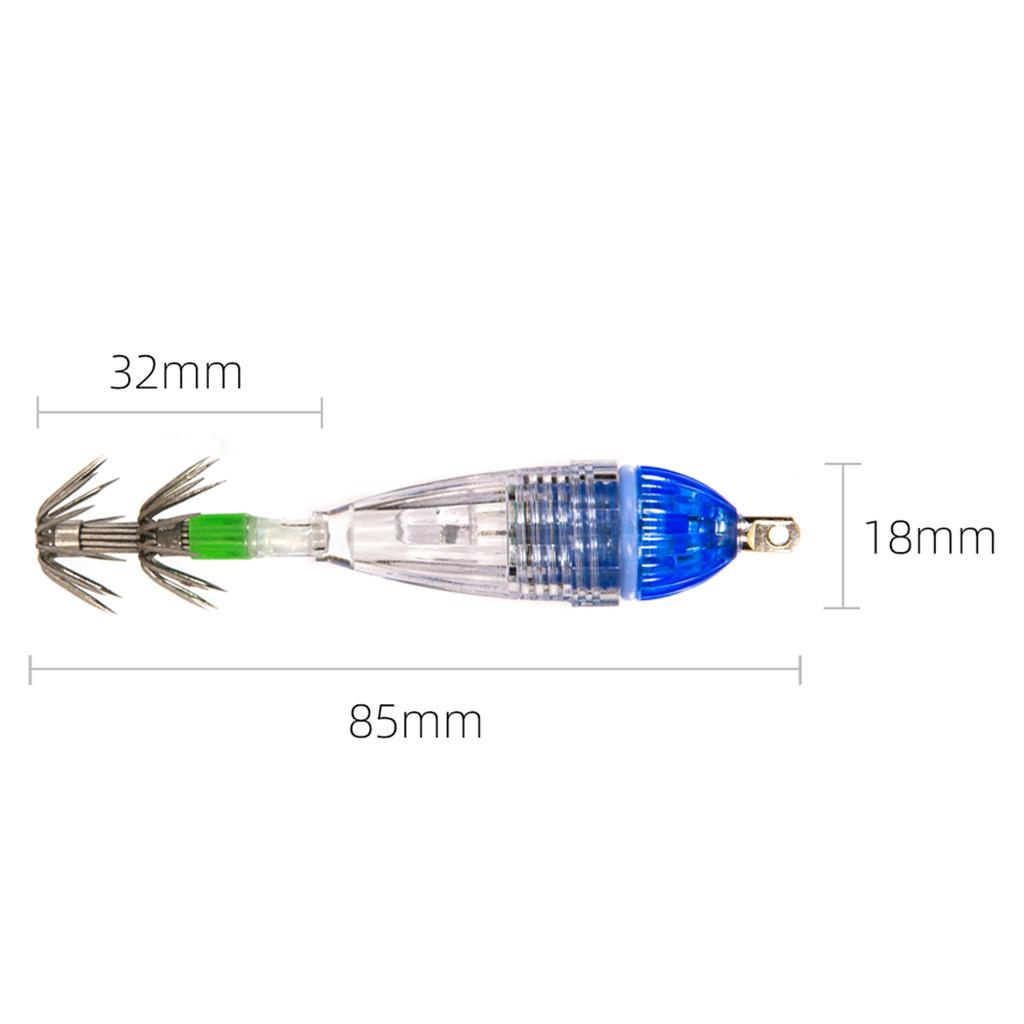 Waterproof Underwater LED Fishing Light Fish Lure Attracting Light Lamp with Squid Jig Hooks