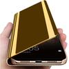 Luxury Slim Clear View Smart Mirror Case Magnetic Flip Stand Phone Cover for Huawei Samsung Xiaomi