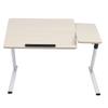 Portable Adjustable Height Laptop Computer Stand Desk Bed Side Reading Table(White Maple)
